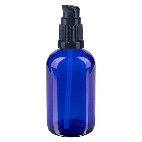 Bottiglia a pompa blu 100ml STD nero ApoGlas