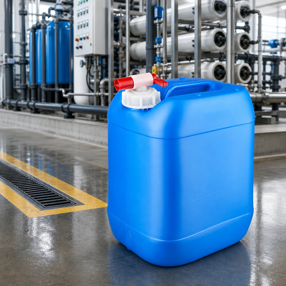 Tanica 20 litri blu con rubinetto di scarico Tanica portatile da 20 litri, blu, con rubinetto di sicurezza e maniglia integrata