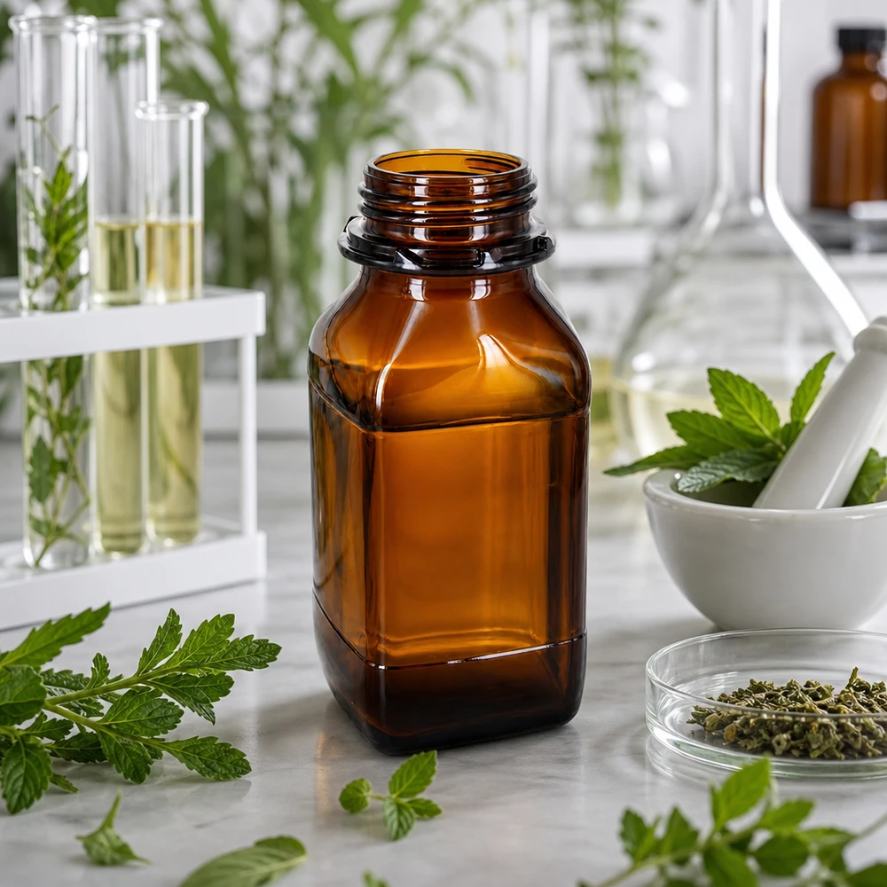 Bottiglia in vetro ambrato da 500 ml con collo largo - Perfetta per le vostre sostanze preziose Bottiglia in vetro ambrato da 500 ml per lo stoccaggio professionale di sostanze chimiche in laboratorio e nell'industria