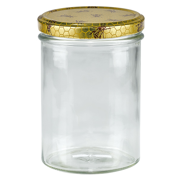 Barattolo di vetro da 435 ml + coperchio BasicSeal a nido d'ape UN...