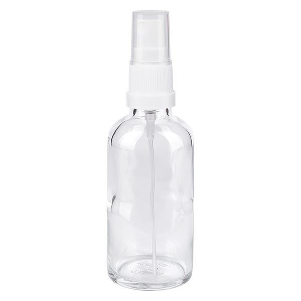 Flacone spray trasparente da 50 ml STD bianco/trasparente apoGlas