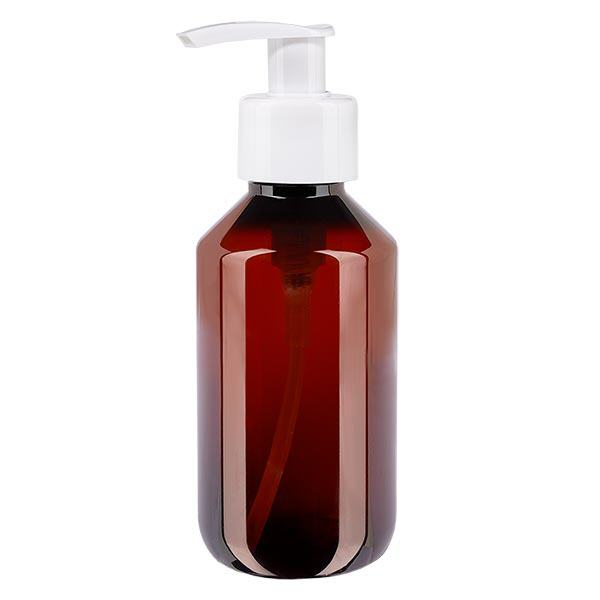 Flacone in PET da 200 ml con pompa dosatrice bianca Flacone in PET da 200 ml con pompa dosatrice bianca