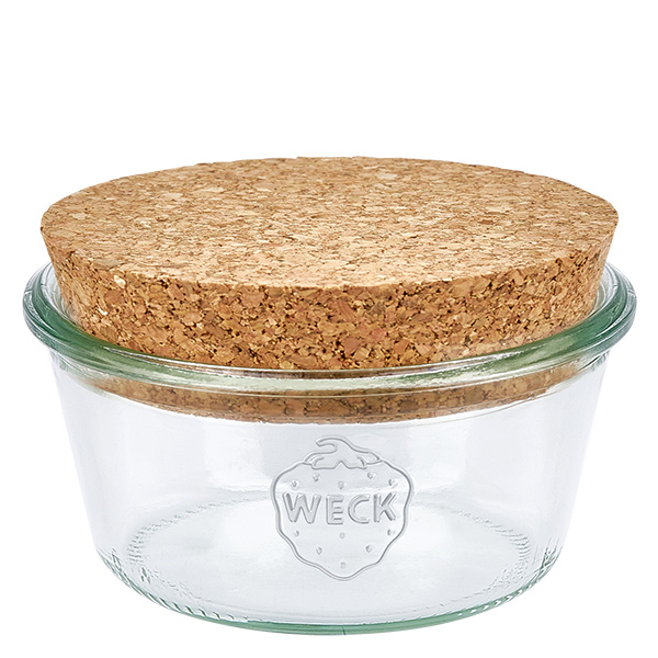 Vaso basso da 290 ml WECK RR100 con sughero naturale