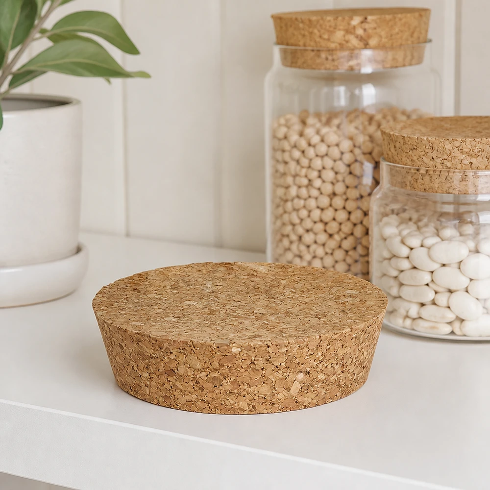 WECK RR80 sughero naturale in cucina minimalista bianca con barattoli di stoccaggio legumi fagioli stoccaggio moderno