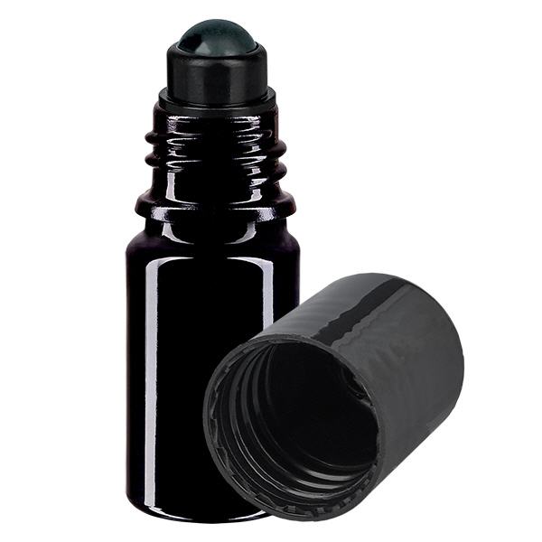 Flacone farmacia viola 5ml tappo roll-on nero