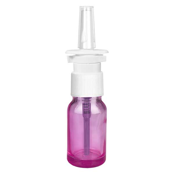 Flacone spray nasale da 10 ml bianco/trasparente standard PurpleLine. UT18/10