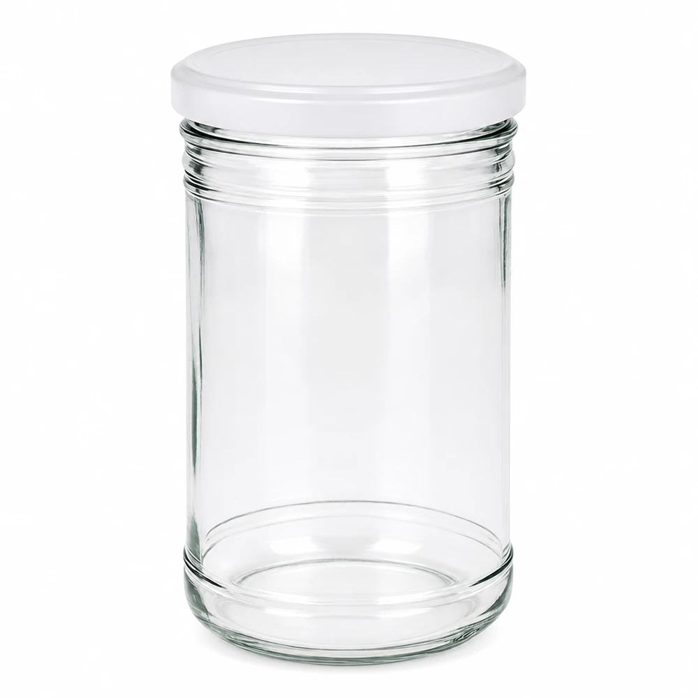 Vaso da 1053 ml con coperchio BasicSeal bianco UN... Vaso da muratore da 1053 ml con coperchio BasicSeal bianco trasparente vuoto certificato ONU vaso da conservazione vaso da conservazione
