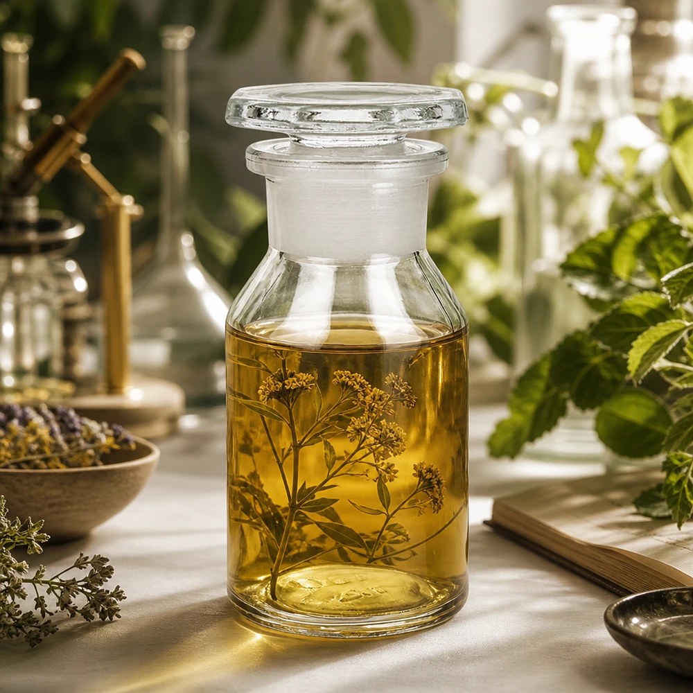 Bottiglia a collo alto 50ml trasparente a collo largo in vetro con tappo Flacone trasparente da 50 ml con collo largo e tappo in vetro, per oli essenziali ed estratti di erbe