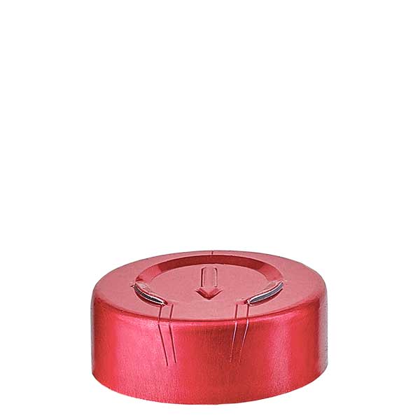 Tappo a svasare 20,25 x 7,4 mm con strappo completo, rosso Tappo a svasare 20,25 x 7,4 mm con strappo completo, rosso