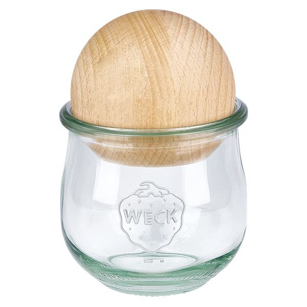 Vaso per tulipani da 370 ml WECK RR80 con sfera in legno di faggio