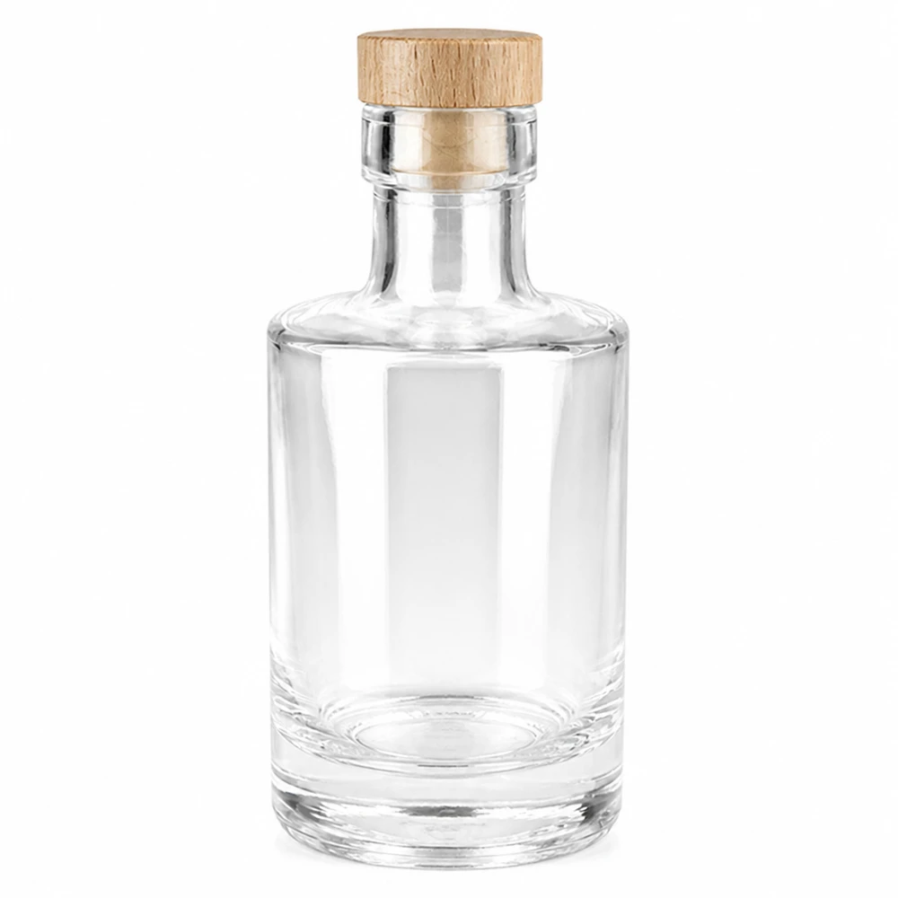 Bottiglia in vetro da 200 ml Marie con tappo in sughero con impugnatura in legno UNiTWIST® Bottiglia in vetro da 200 ml Marie con manico in legno e tappo in sughero UNiTWIST - vetro trasparente, tappo in legno, vuoto