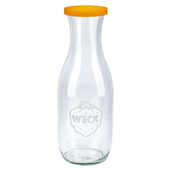 Bottiglia di succo WECK RR60 da 1062 ml con coperchio in silicone arancione