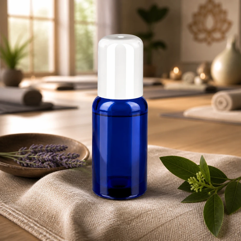 Flacone roll-on da 20 ml bianco STD BlueLine UT18/20 Flacone ergonomico in vetro da 20 ml con applicatore roll-on perfetto per cosmetici e profumi fai da te