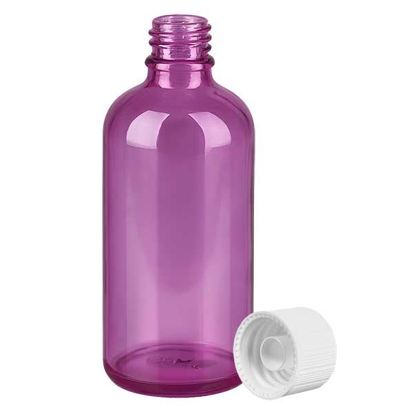 Flacone da 100 ml con tappo a vite bianco standard PurpleLine UT18/100