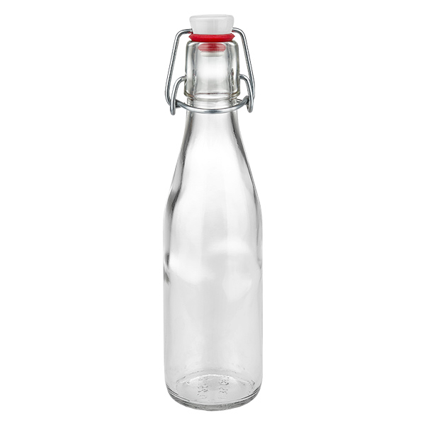 Bottiglia di vetro da 250 ml + tappo girevole in PVC UNiTWIST
