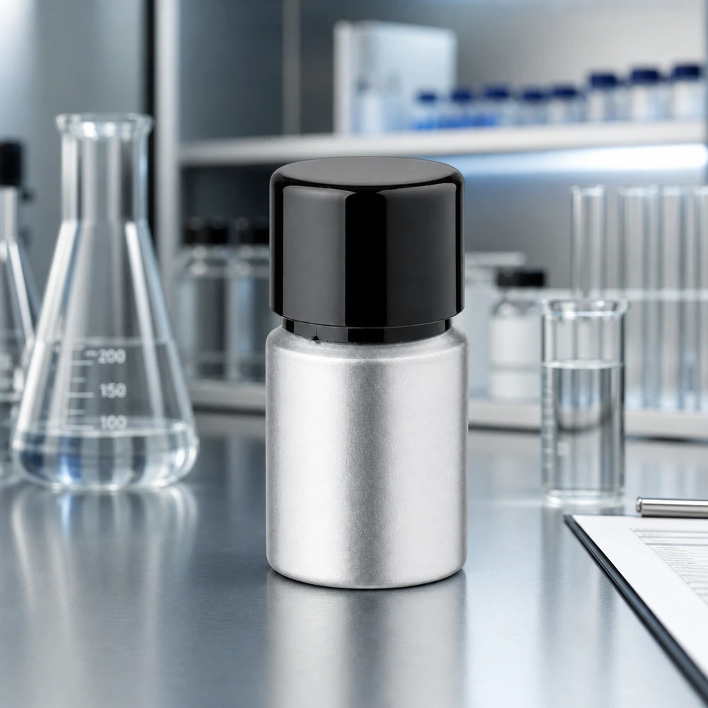 Flacone in alluminio colorato da 10ml con tappo a vite Flacone in alluminio da 10 ml con superficie decapata - conservazione igienica dei prodotti farmaceutici