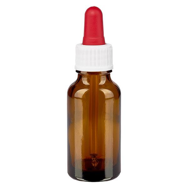Bottiglia per pipette marrone da 20ml OV bianco/blu ApoGlas Bottiglia per pipette marrone da 20ml OV bianco/blu ApoGlas