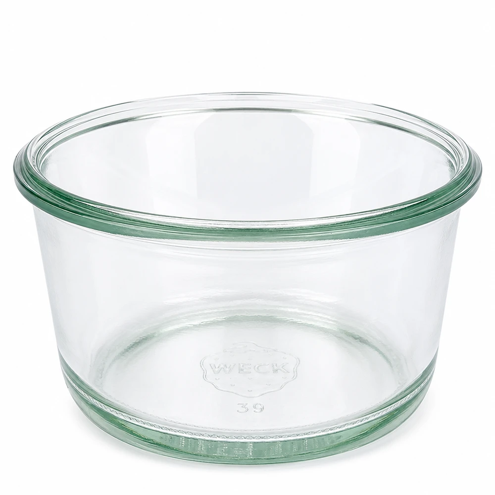 Vaso gourmet da 165 ml WECK RR80 WECK vaso gourmet 165ml RR80 tumbler trasparente con bordo verde per la conservazione e lo stoccaggio