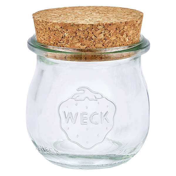 Vaso a tulipano da 75ml WECK RR40 con tappo in sughero naturale