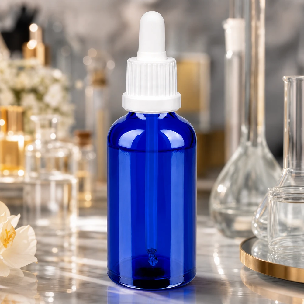 Bottiglia per pipette da 50ml bianca OV BlueLine UT18/50 Pratico flacone blu per pipette da 50 ml OV BlueLine UT18/50 con tappo a prova di bambino