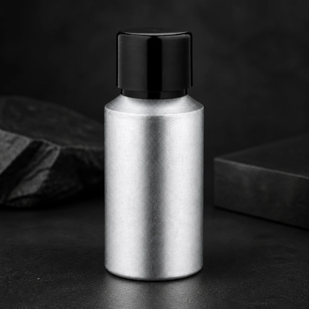 Bottiglia in alluminio decapato da 30 ml con tappo a vite Flacone leggero da 30 ml in alluminio con superficie decapata, ideale per il viaggio e il trasporto