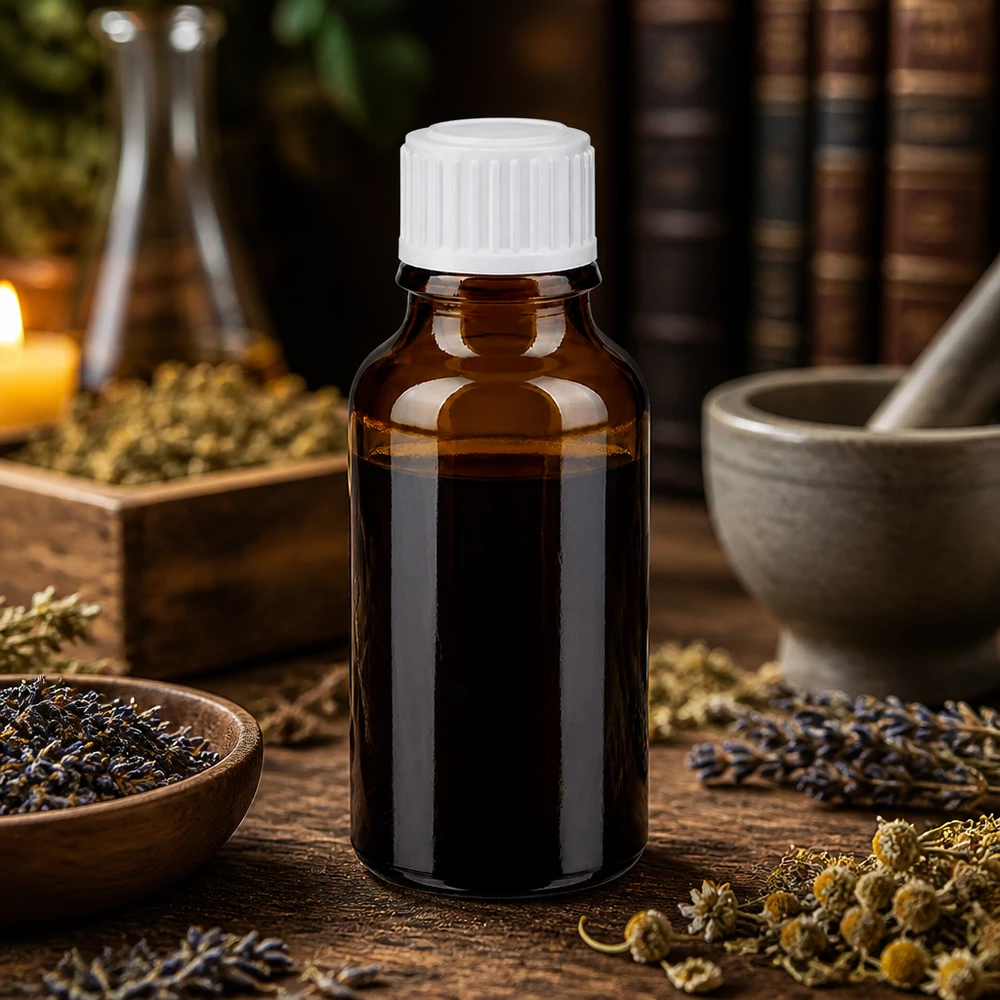 Flacone di vetro marrone da 20 ml con protezione dalla luce e tappo contagocce bianco STD per la medicina naturale