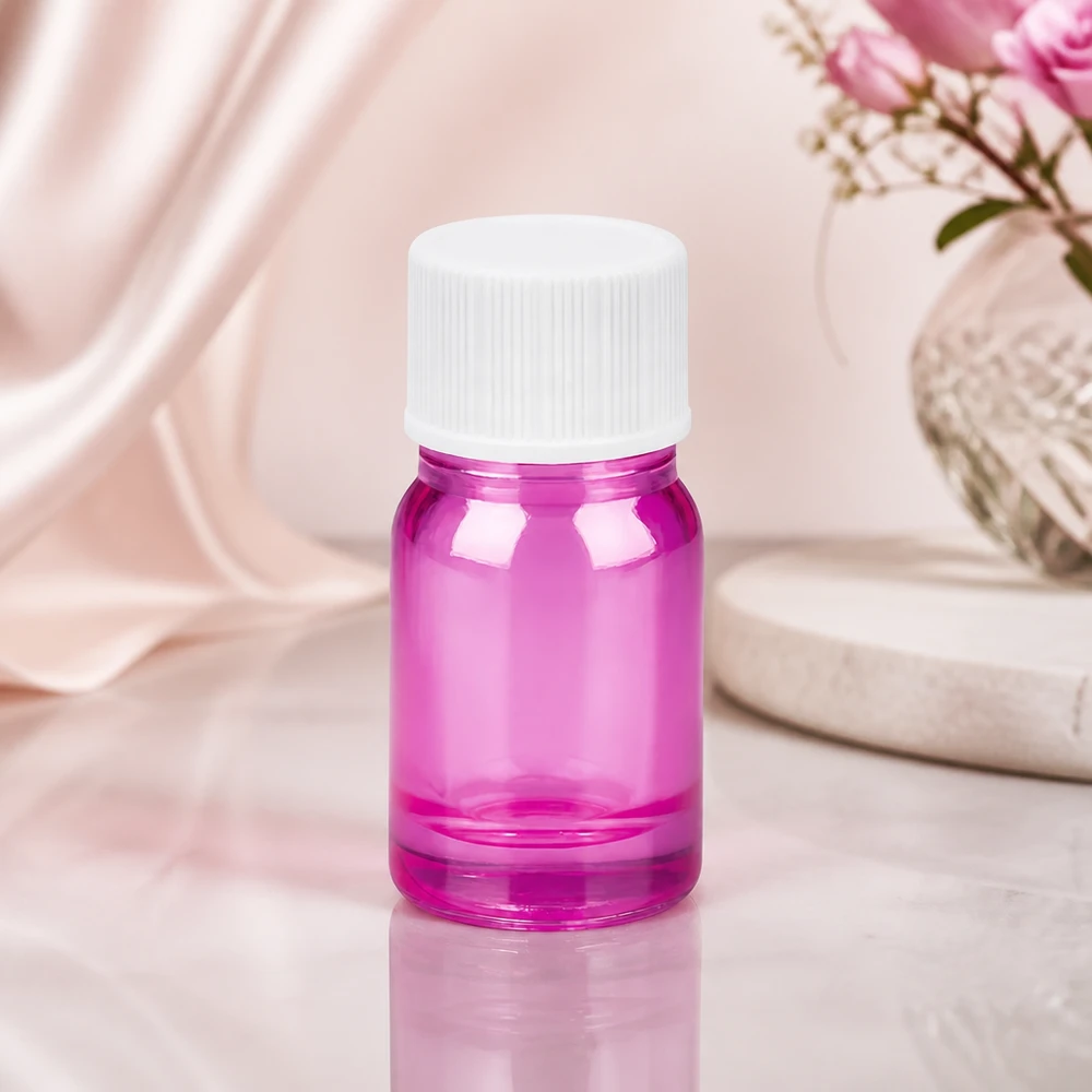 Bottiglia da 5ml con tappo a vite 11mm bianco standard PurpleLine UT18/5 Flacone di alta qualità da 5 ml in vetro viola colorato con tappo bianco a prova di perdite