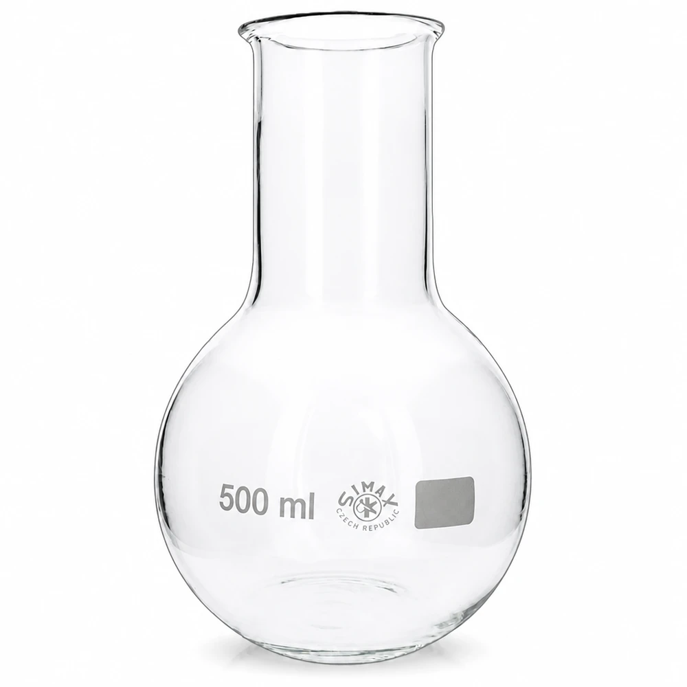 Matraccio da 500 ml a forma di bulbo in vetro resistente al calore per esperimenti di laboratorio