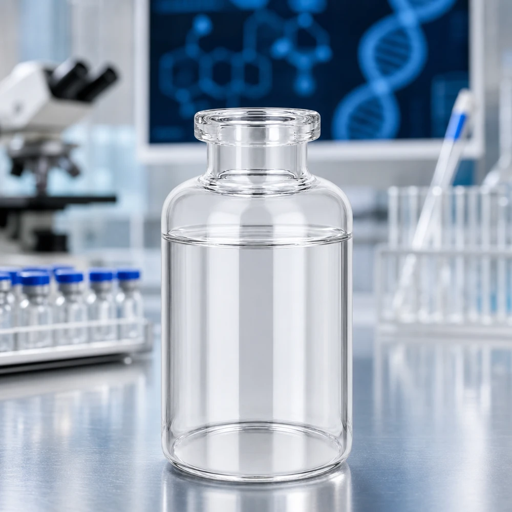 Flacone per iniezione in vetro trasparente 30ml Klarglas Vial 30ml mit dickem Flaschenboden und glatter Oberfläche für aseptische Abfüllprozesse