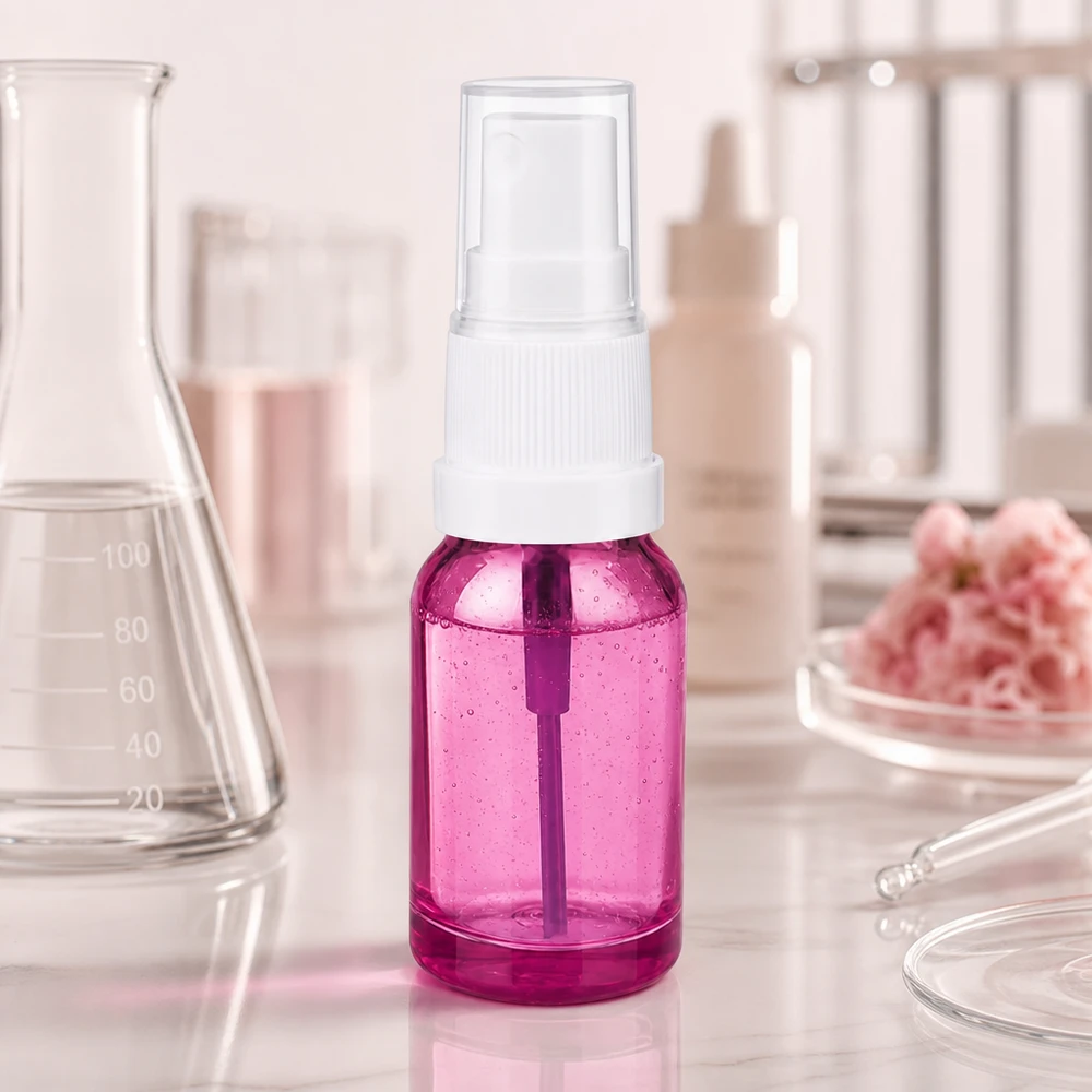Flacone spray da 10 ml bianco/trasparente Standard PurpleLine UT18/10 Flacone spray leggero da 10 ml di colore viola trasparente con pompa bianca per tonico e tonico per il viso
