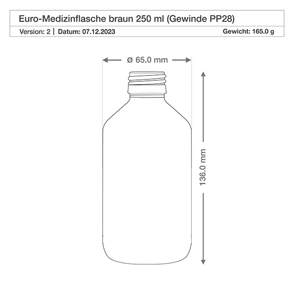 Flacone per medicinali da 250 ml marrone, con atomizzatore a pompa bianco ApoGlas Flacone per medicinali da 250 ml marrone, con atomizzatore a pompa bianco ApoGlas