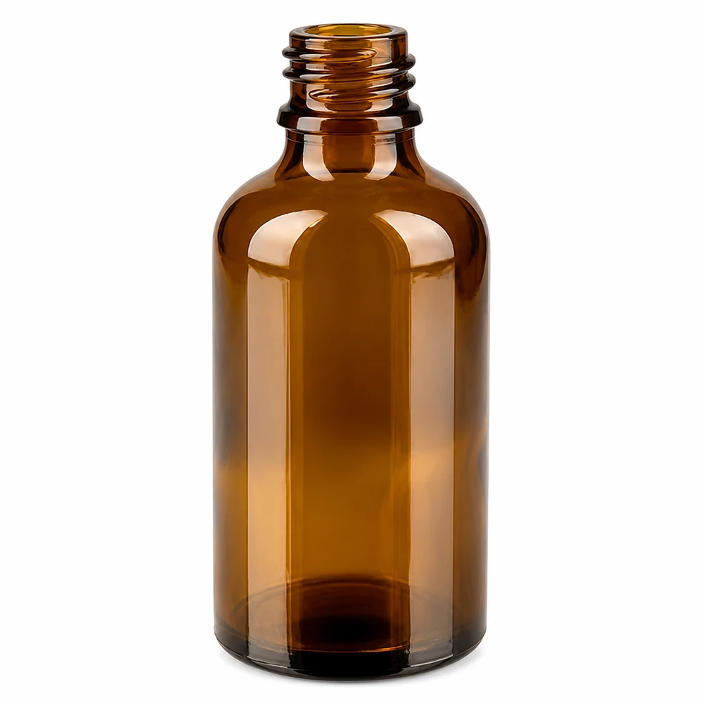 Flacone contagocce da 50 ml 1mm nero OV BrownLine UT18/50 Bottiglia compatta in vetro ambrato da 50 ml con filettatura a vite per la conservazione sicura degli estratti