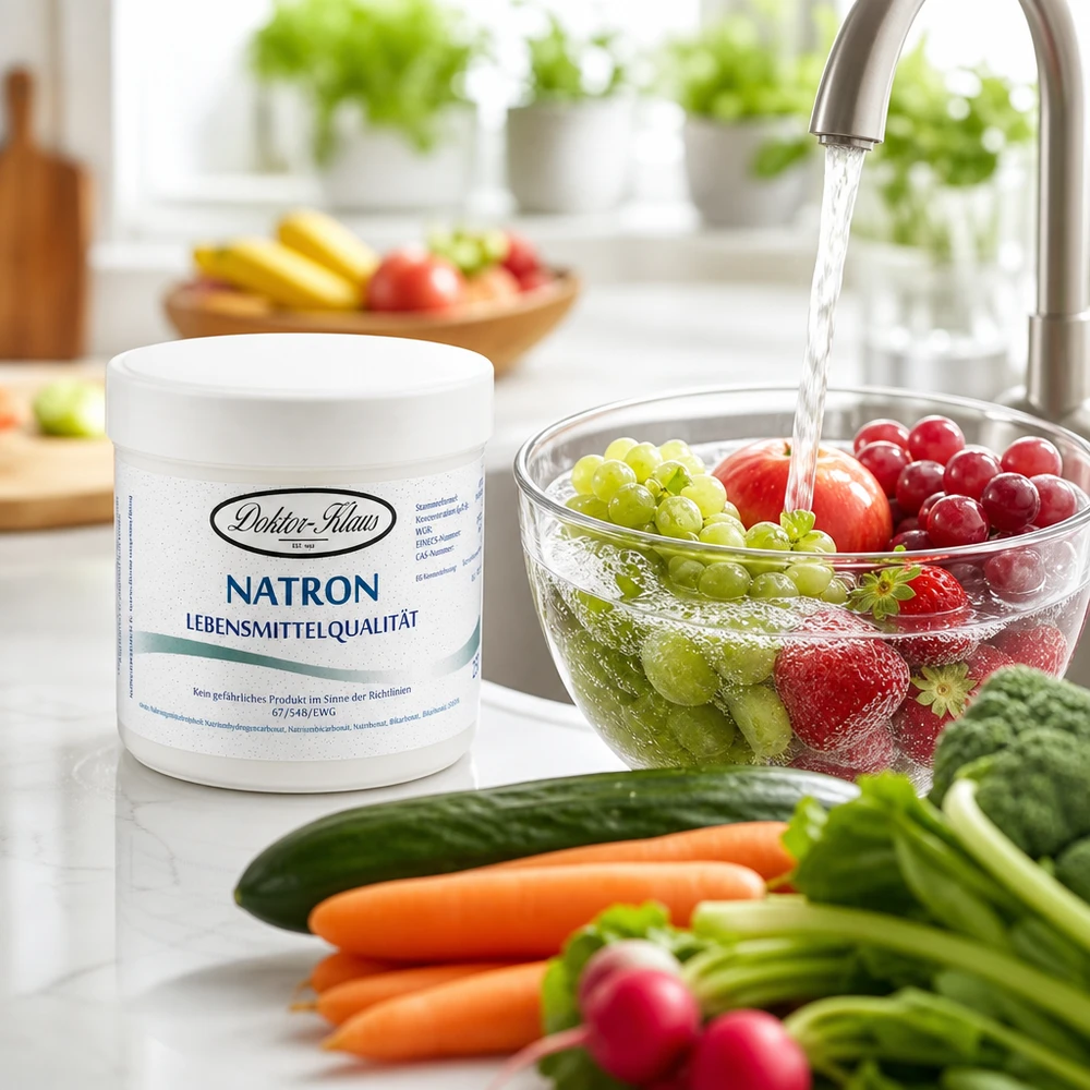 250g bicarbonato di sodio Doctor Klaus Natron Doctor Klaus 250g per lavare frutta e verdura in cucina