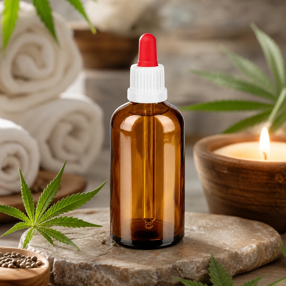 Bottiglia per pipette da 100 ml bianco/rosso OV BrownLine UT18/100 Bottiglia professionale in vetro BrownLine da 100 ml con tappo a vite bianco a prova di bambino