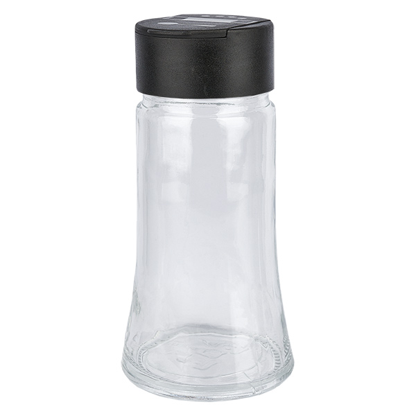 Barattolo per sale/spezie 95ml con doppio shaker nero