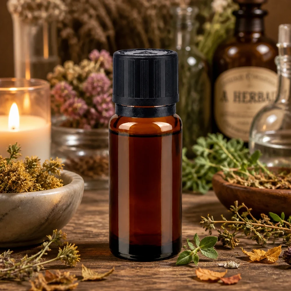 Flacone contagocce da 10 ml in vetro da farmacia con apertura da 1 mm e tappo di sicurezza, tra le erbe medicinali