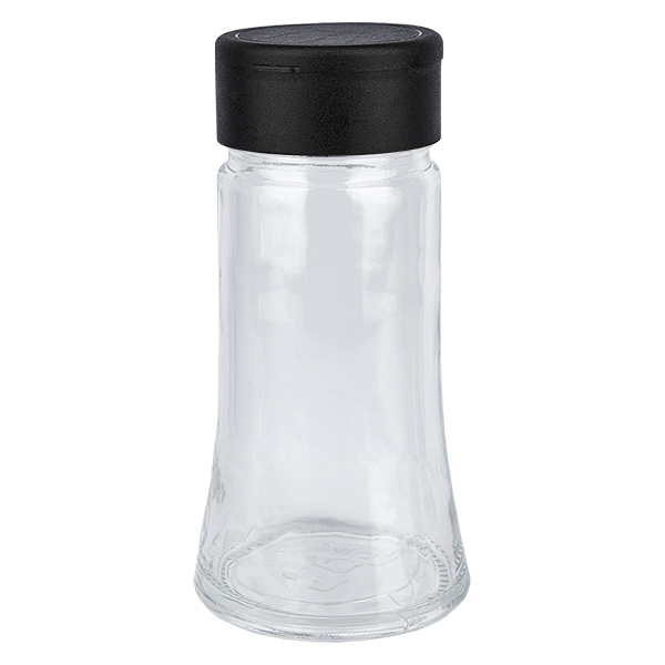 Barattolo per sale/spezie 95ml con shaker nero