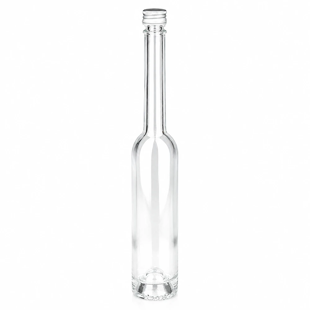 Bottiglia in vetro da 100 ml Toni senza tappo a vite UNiTWIST® Bottiglia in vetro da 100 ml Toni con tappo a vite argento UNiTWIS per liquori e olii