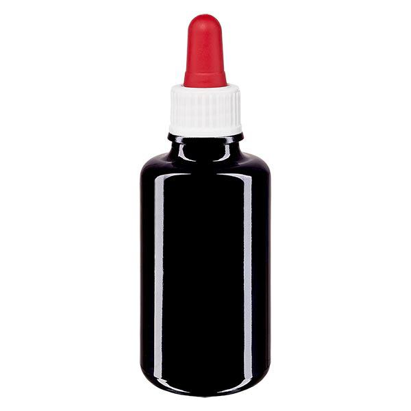 Bottiglia da farmacia viola 30ml con pipetta bianca/rossa pz.