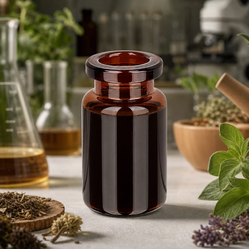 Flacone da iniezione in vetro ambrato da 5ml Braunglas Probenflasche 5ml mit stabilem Boden für kräuterbasierte Wirkstoffe