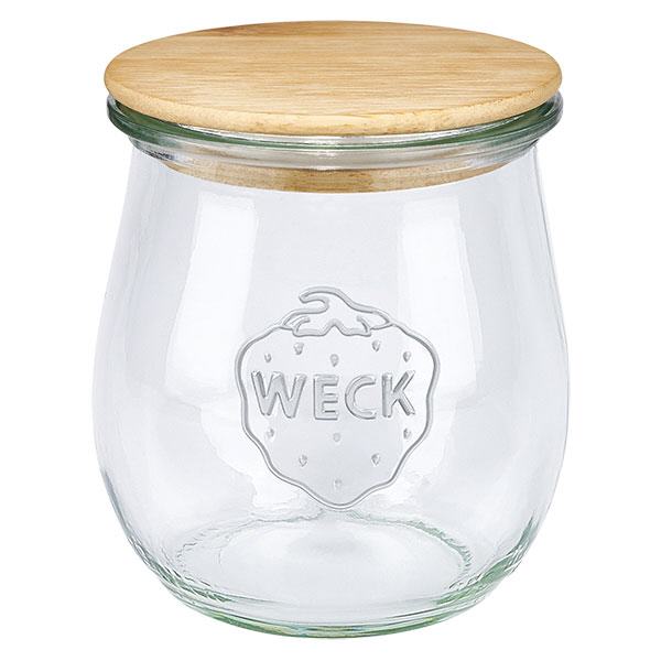 Vaso per tulipani da 220 ml WECK RR60 con coperchio in legno