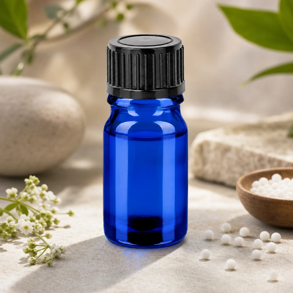 Bottiglia da 5ml 11mm SV nero STD BlueLine UT18/5 Pratico flacone porzionato da 5 ml in colore blu, ideale per i viaggi e gli spostamenti