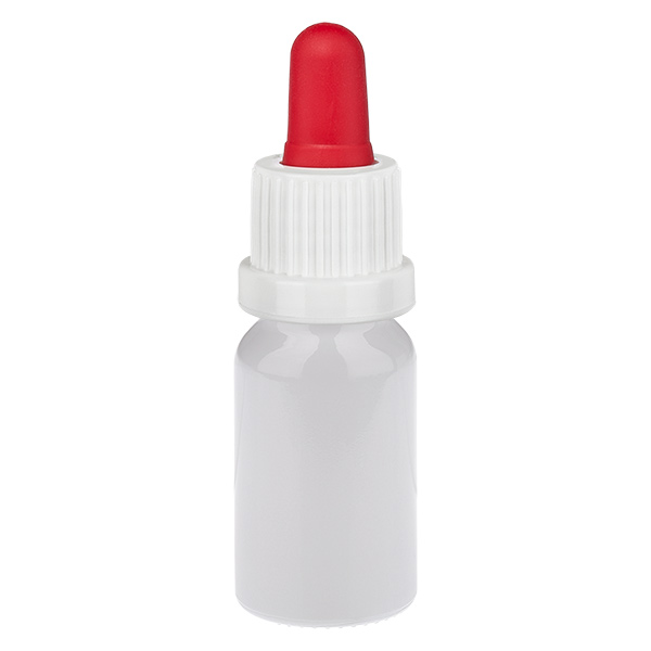 Flacone con pipetta da 10 ml bianco/rosso Tappo di sicurezza WhiteLine UT18/10