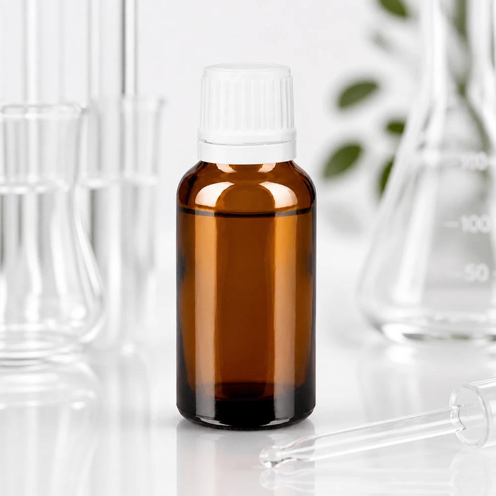 Flacone contagocce marrone da 20ml OV bianco/0,7mm ApoGlas Flacone contagocce in vetro ambrato da 20 ml con tappo a vite bianco, tra gli strumenti di vetro da laboratorio