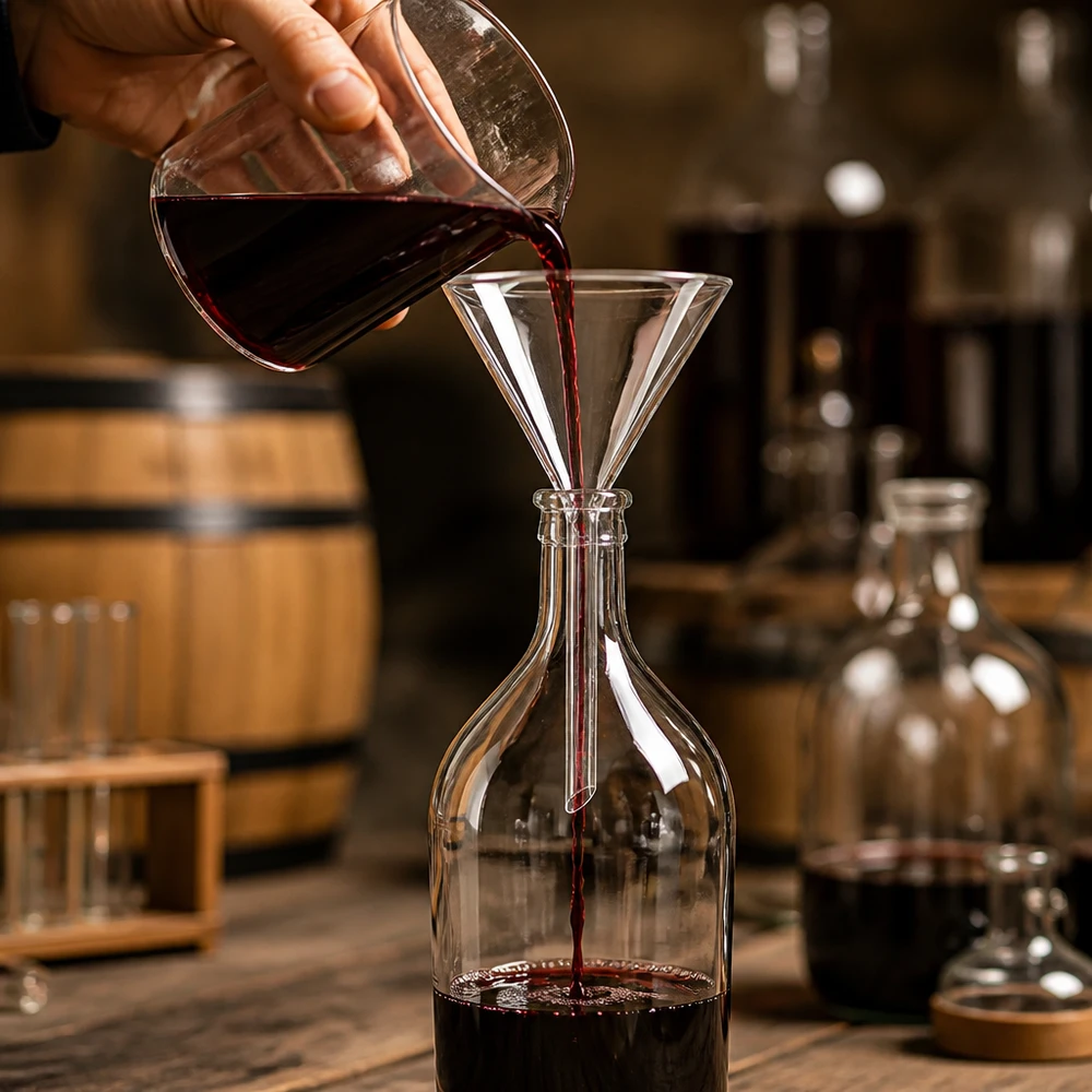 Imbuto Ø 85mm in borosilicato angolo 60 corto Imbuto da laboratorio a manico corto in vetro borosilicato di 85 mm di diametro per una decantazione precisa
