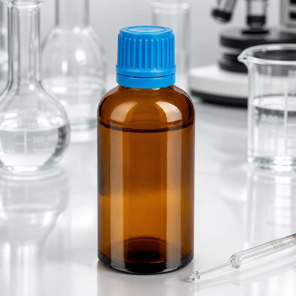 Bottiglia da 50ml 11mm SV blu OV BrownLine UT18/50 Bottiglia professionale da laboratorio da 50 ml in marrone con sistema di chiusura resistente alla corrosione