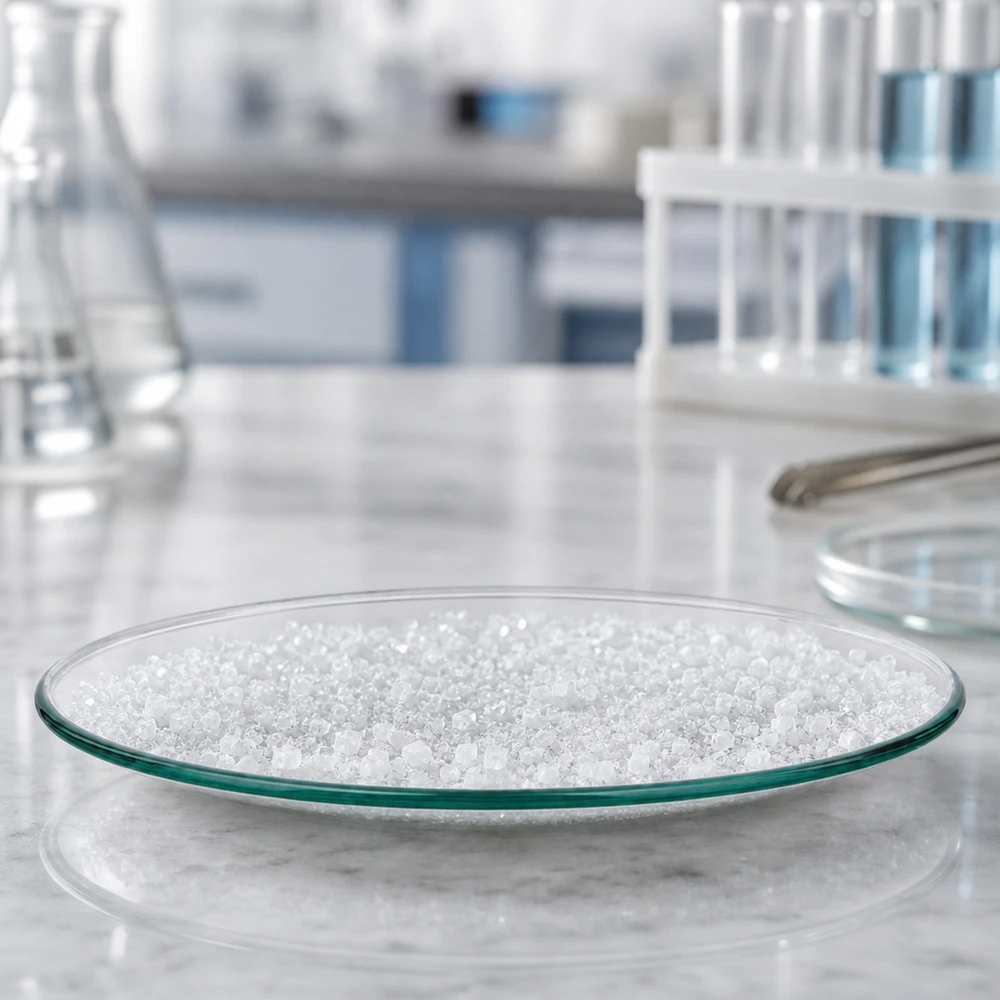 Piatto professionale in vetro da 8 cm per analisi e ricerca nei laboratori chimici