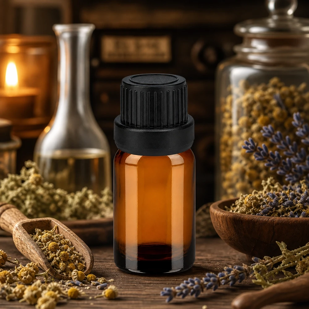 Bottiglia da 5ml 11mm SV nero OV BrownLine UT18/5 Flacone in vetro ambrato di alta qualità da 5 ml con protezione UV e tappo a vite nero per cosmetici naturali