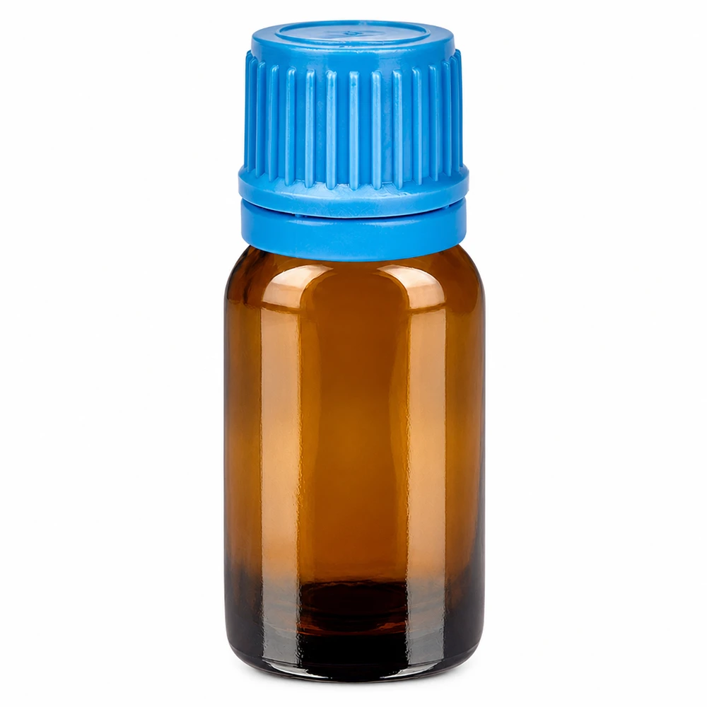 Bottiglia da 10ml 11mm SV blu OV BrownLine UT18/10 Flacone da 10 ml in vetro marrone con apertura di 11 mm e tappo a vite blu per una conservazione sicura.