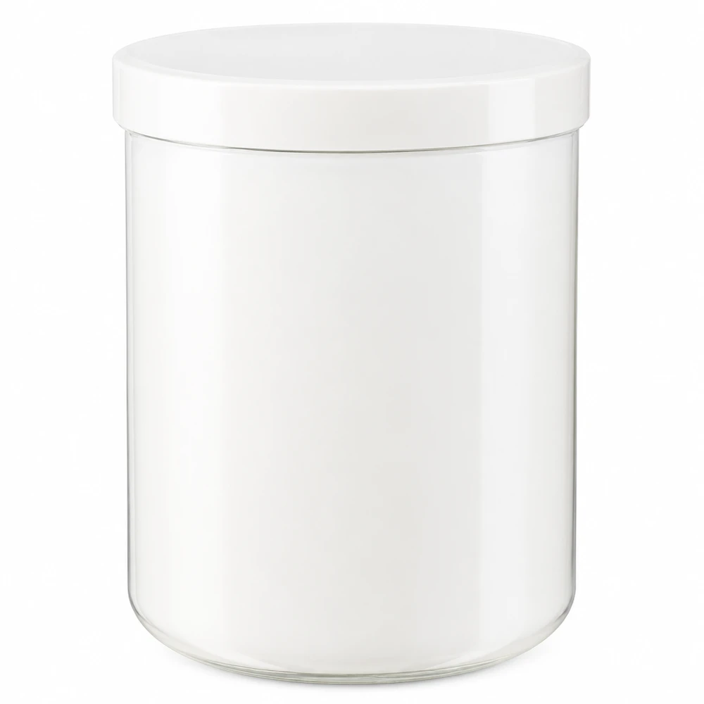 Vaso per pomate da 1 kg per creme e pomate con coperchio a vite ermetico, bianco